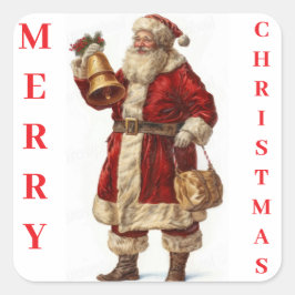  kerstman vierkante sticker
