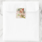  kerstman vierkante sticker (Tas)