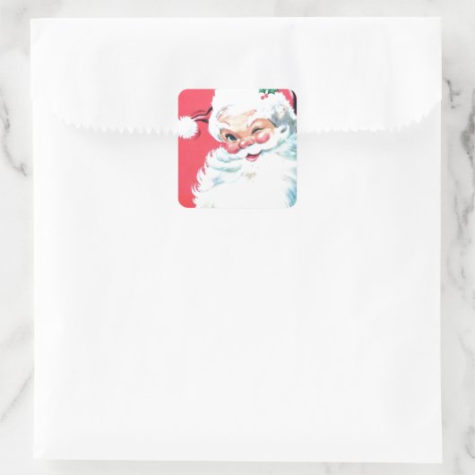 kerstman vierkante sticker (Tas)