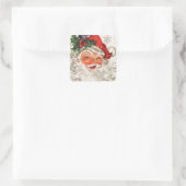  kerstman vierkante sticker (Tas)