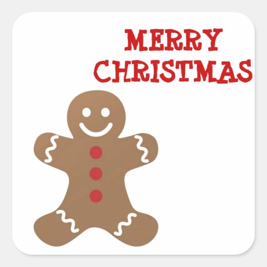 kerstman vierkante sticker (Voorkant)