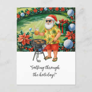 Kerstman viert kerst in juli feestdagenkaart
