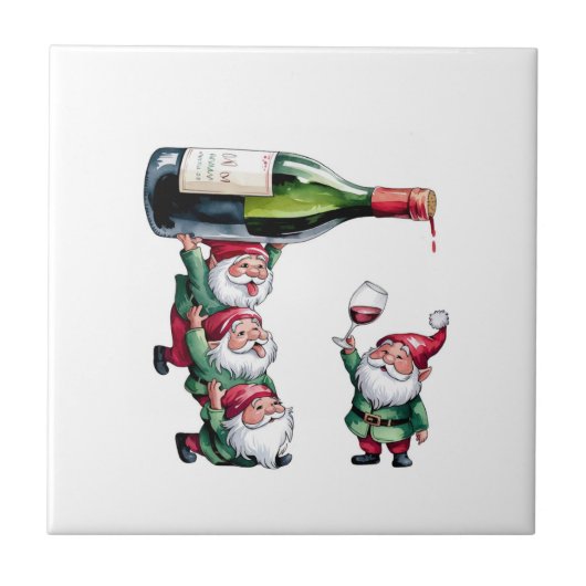 Kerstman viert Kerstmis Tegeltje (Voorkant)