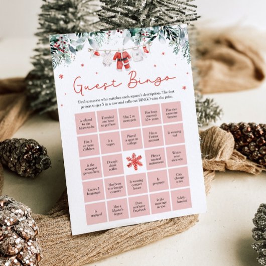 Kerstman Vind het Guest Bingo Baby shower Kaart