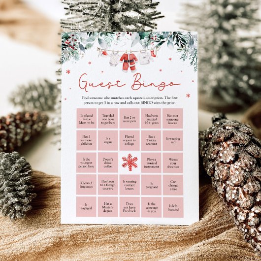 Kerstman Vind het Guest Bingo Baby shower Kaart