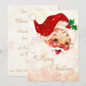 Kerstman vintage 4 kaart (Voorkant / Achterkant)