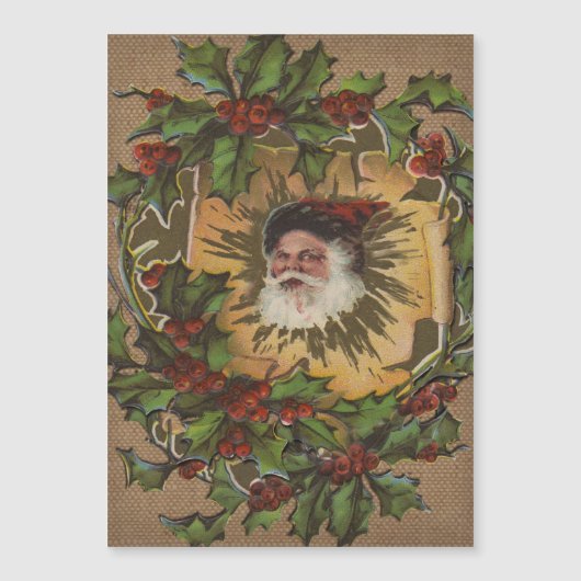 Kerstman Vintage Antiek Kerstmis Hulst (Voorkant)