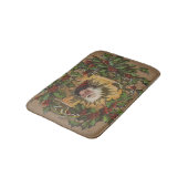 Kerstman Vintage Antiek Kerstmis Hulst Badmat (Gekanteld)