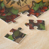 Kerstman Vintage Antiek Kerstmis Hulst Legpuzzel (Zijkant)