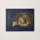 Kerstman Vintage Antiek Kerstmis Hulst Legpuzzel (Horizontaal)