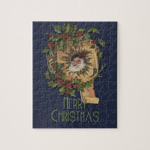 Kerstman Vintage Antiek Kerstmis Hulst Legpuzzel