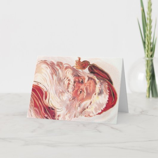 Kerstman vintage feestdagen kaart (Voorkant)