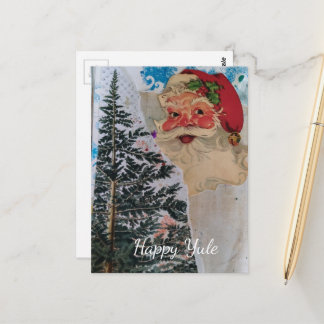 Kerstman Vintage Gemengde Collage Gelukkig Jul Briefkaart