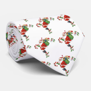  kerstman Vintage gunsten rood feestelijk Stropdas