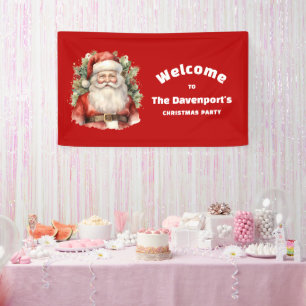 Kerstman Vintage Kerst Feestelijke Party Welkom Spandoek