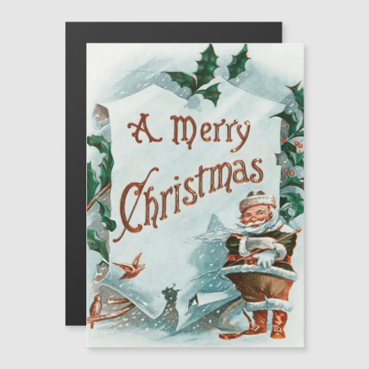 Kerstman Vintage Kerst Groet (Voorkant / Achterkant)