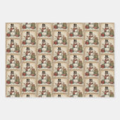 Kerstman Vintage Kerst Inpakpapier Vel (Voorkant)