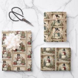 Kerstman Vintage Kerst Inpakpapier Vel