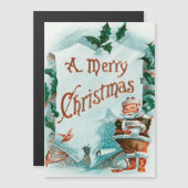 Kerstman Vintage Kerst Merry Groet (Voorkant / Achterkant)