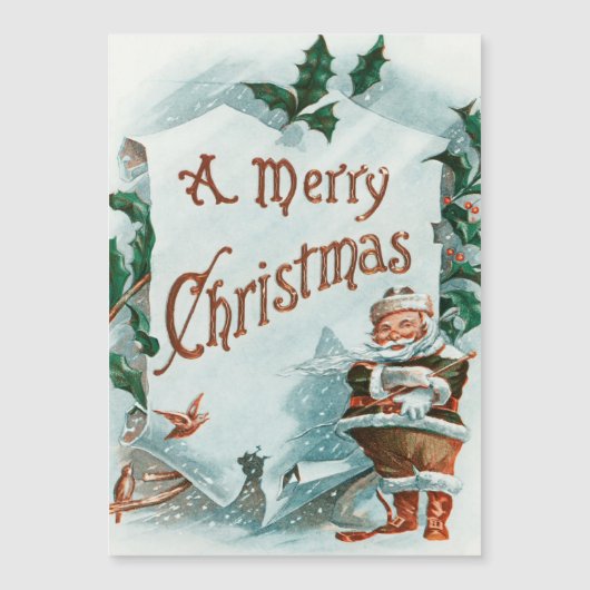 Kerstman Vintage Kerst Merry Groet (Voorkant)