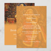 Kerstman vintage kerst winter bruiloft kaart (Voorkant / Achterkant)