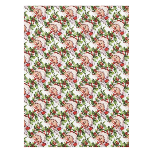Kerstman, vintage kerstman tafelkleed (Voorkant)