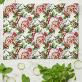 Kerstman, vintage kerstman theedoek (Gevouwen)