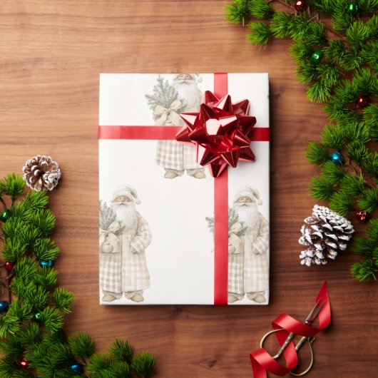 Kerstman Vintage Kerstmis Inpakpapier (Feestdagen Geschenken)