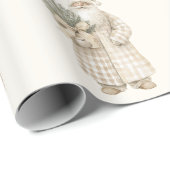 Kerstman Vintage Kerstmis Inpakpapier (Rol Hoek)