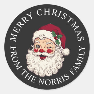 Kerstman Vintage Kerstmis  Ronde Sticker