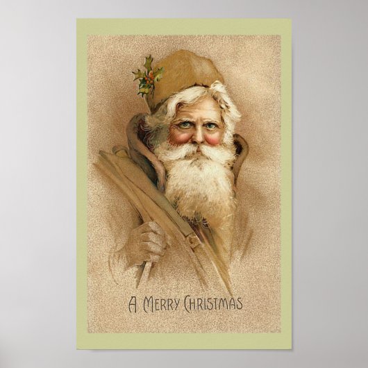 Kerstman Vintage - Kerstposter Poster (Voorkant)