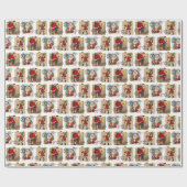 Kerstman Vintage Motief Inpakpapier (Vlak)