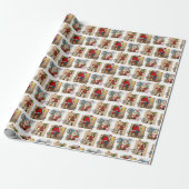 Kerstman Vintage Motief Inpakpapier (Uitgerold)