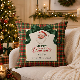 Kerstman Vintage Preppy Kerst Plaid Kerstmis Kussen