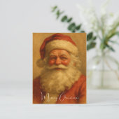 Kerstman Vintage Prettig Kerstfeest  Briefkaart (Staand voorkant)