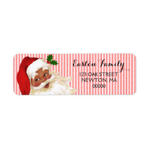 Kerstman Vintage Rood Wit Streep Label