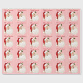 Kerstman Vintage Rood Witte Inpakpapier (Vlak)