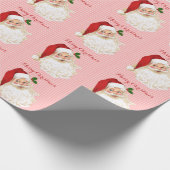 Kerstman Vintage Rood Witte Inpakpapier (Hoek)