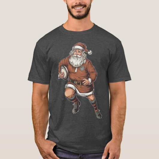 Kerstman Vintage Rugby T-shirt (Voorkant)