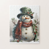 Kerstman Vintage Sneeuwman Legpuzzel | Retro (Verticaal)