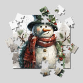 Kerstman Vintage Sneeuwman Legpuzzel | Retro