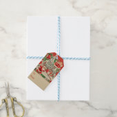 Kerstman vintage stijl cadeaulabel (Met Touw)