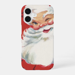 Kerstman vintage, vrolijk en knipogend iPhone 16 hoesje