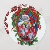 KERSTMAN VIOLIST Kerstkrans Kerstmis Feestdagenkaart (Voorkant / Achterkant)