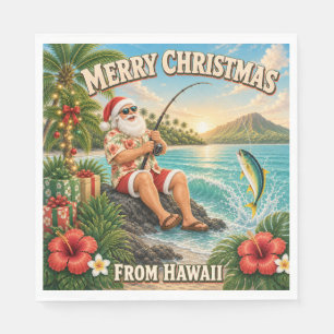 Kerstman vissen in Hawaï Shirt Kerstmis Servet