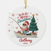 Kerstman vissen Kerstmis Keramisch Ornament (Voorkant)