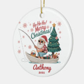 Kerstman vissen Kerstmis Keramisch Ornament (Links)