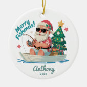 Kerstman vissen Kerstmis Keramisch Ornament (Voorkant)