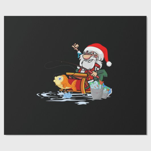 Kerstman vissen tijdens Kerstmis Cadeaupapier (Vlak)