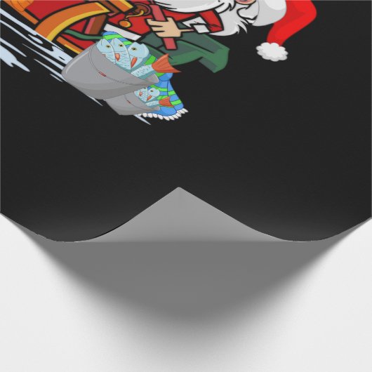 Kerstman vissen tijdens Kerstmis Cadeaupapier (Hoek)